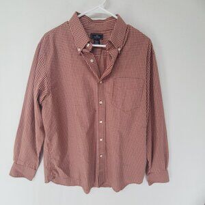 Levi's Dockers Men's Button Up Shirt Plaid Red and Tan Size L  Career Casual